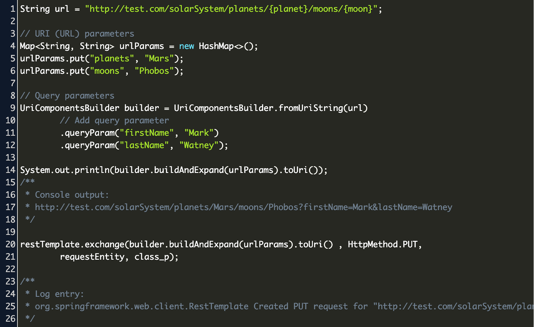 Adding Queryparams Resttemplate Code Example