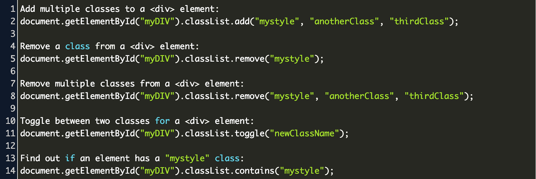 classlist.toggle javascript Code Example
