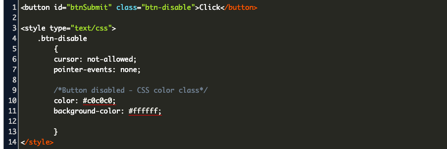 disable button Code Example