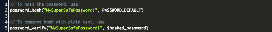 Hash A Password Php Code Example