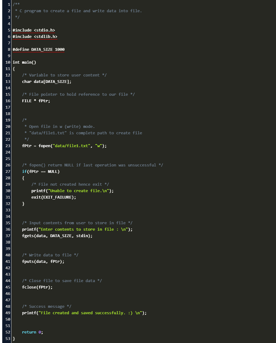 How To Create A File In C Code Example