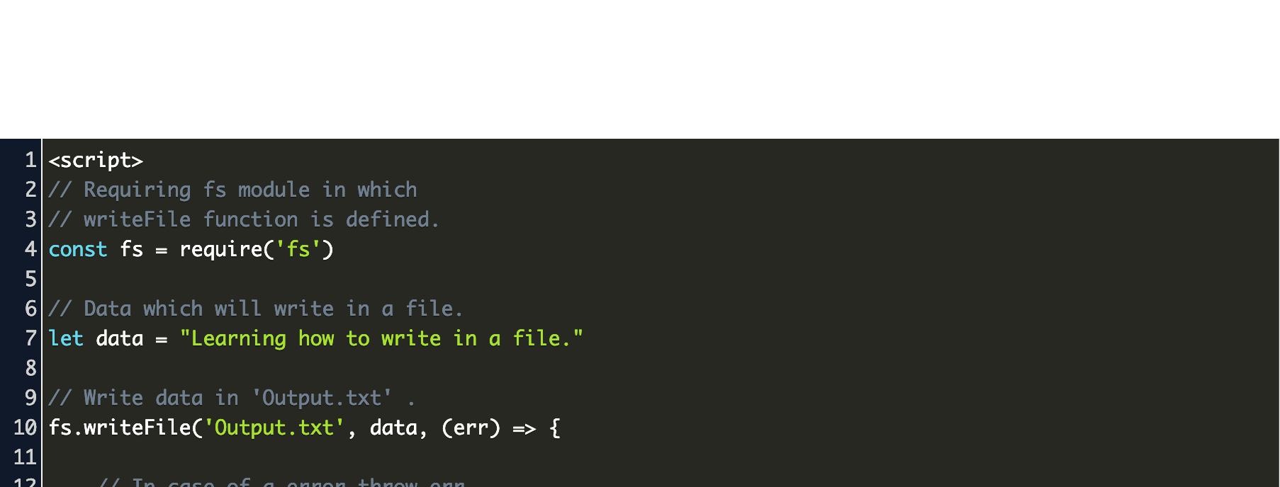 how to create a text file and write data into it in javascript