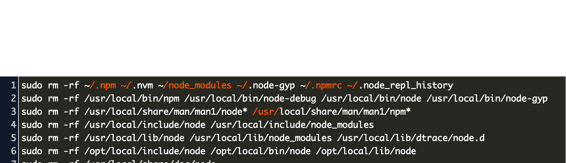 how uninstall node mac Code Example
