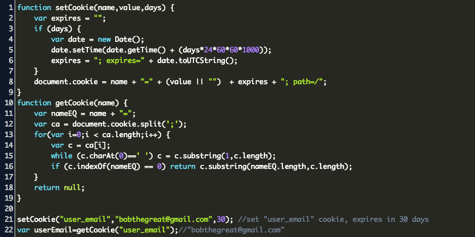 Javascript Create Cookie Code Example