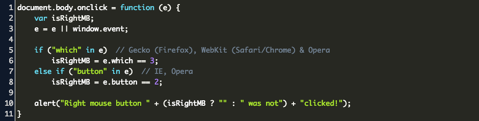 Javascript Detect Right Click Code Example