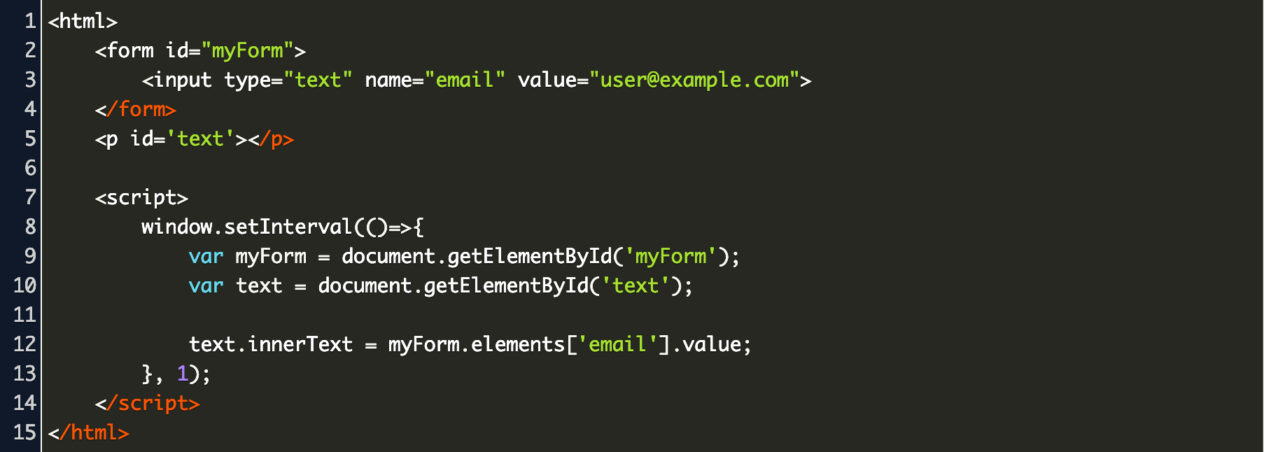 javascript get form data Code Example