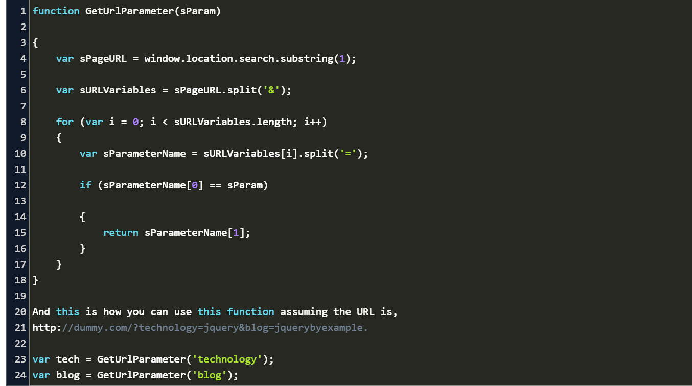 javascript geturlparameter same query string Code Example