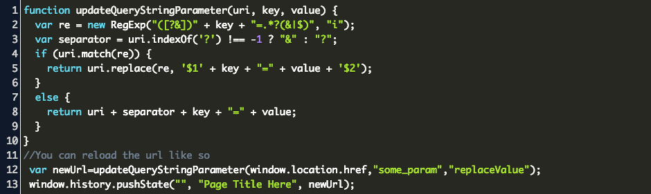 Javascript Set Query Parameter Code Example