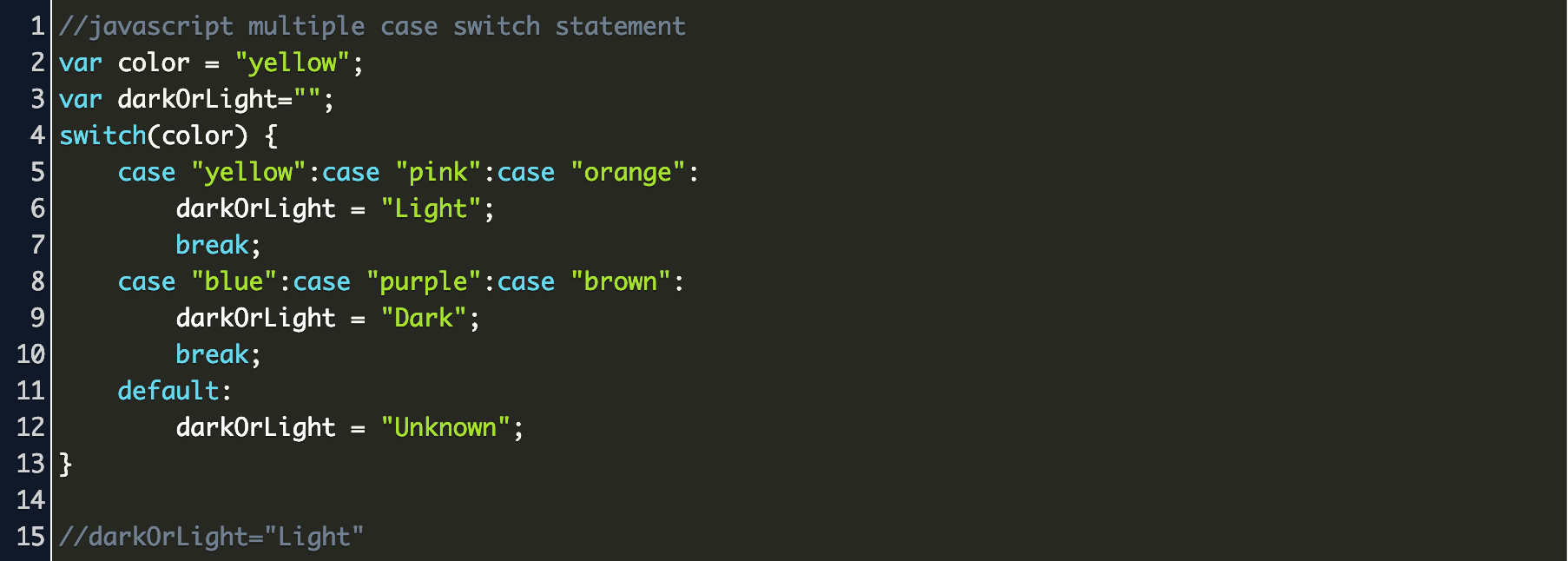 27 Javascript Switch Multiple Case