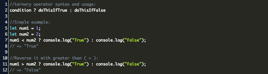 Javascript Ternary Operator Code Example
