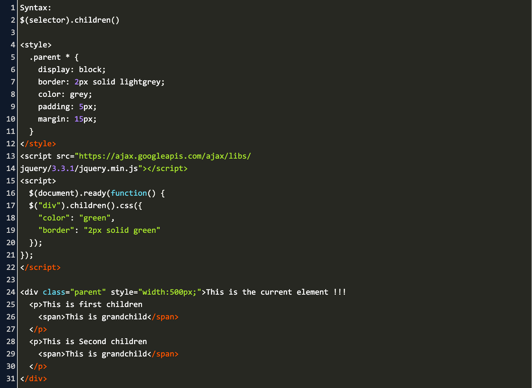 jquery select inner child by class Code Example
