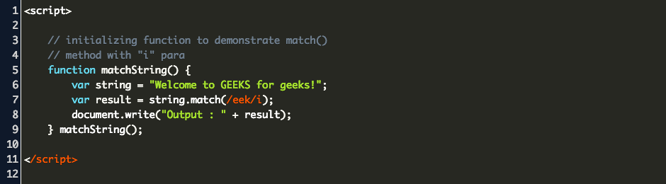 Match Js Code Example