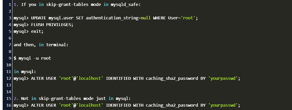 Alter user password. Relf ddjlbnm MYSQL --user="root" --password="password" --execute='show variables like "Max_connections";'.