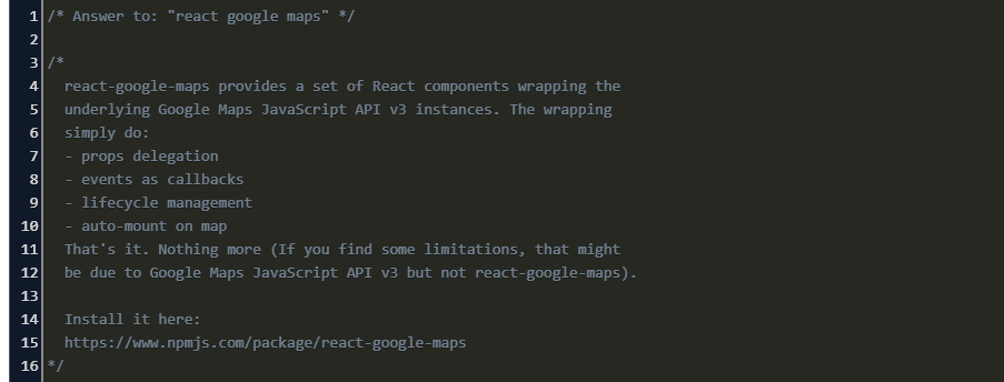 npm google map api react code example