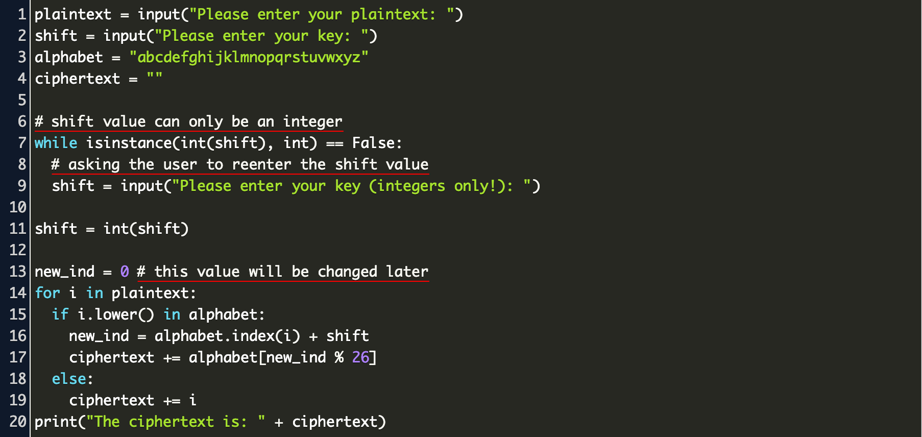 python caesar cipher Code Example