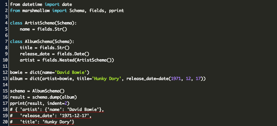 Python Serialization Json Marshmallow Code Example