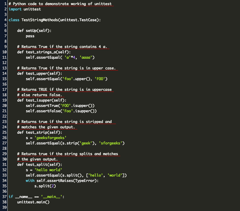 Python Unit Test Code Example
