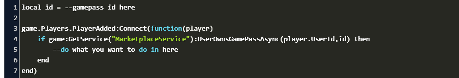 Roblox Check If Player Has Gamepass Code Example - command to clear someones inventory roblox