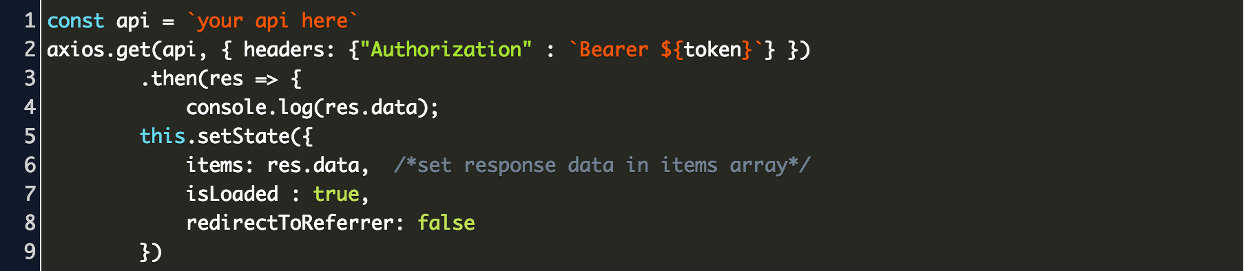 Send Bearer Token In Header Axios React Js Code Example - siri chooses my admin commands roblox