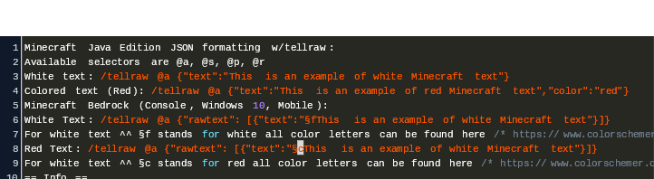 Tellraw Generator Minecraft Bedrock Code Example