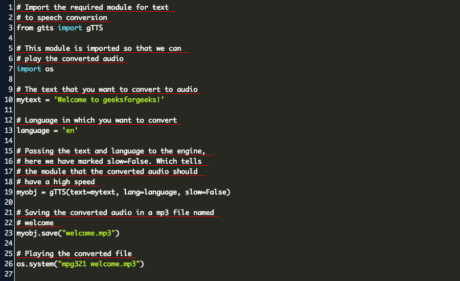 Texttospeech Python3 Code Example
